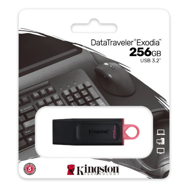 תמונה של אחסון נייד Kingston Datatraveler Exodia 256GB USB 3.2