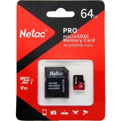 תמונה של כ. זכרון Netac P500 Extreme Pro 64GB MicroSD Up To 100MB/s Read